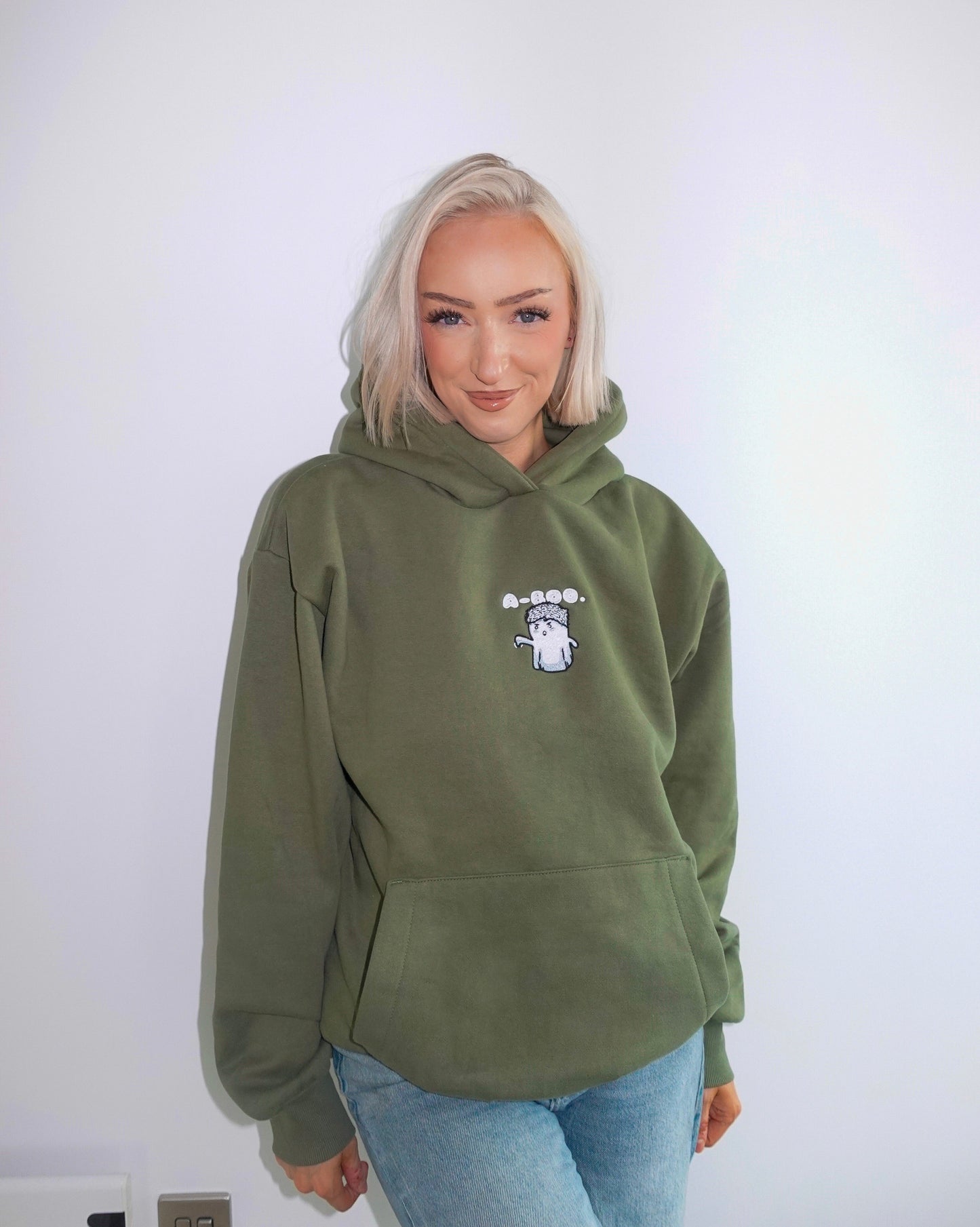 "a-boo" Embroidered Heavyweight Hoodie