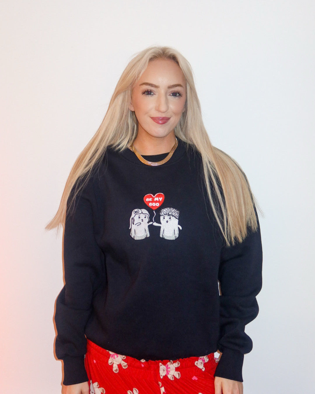 "Be My Boo" Embroidered Ghost Heavyweight Sweatshirt