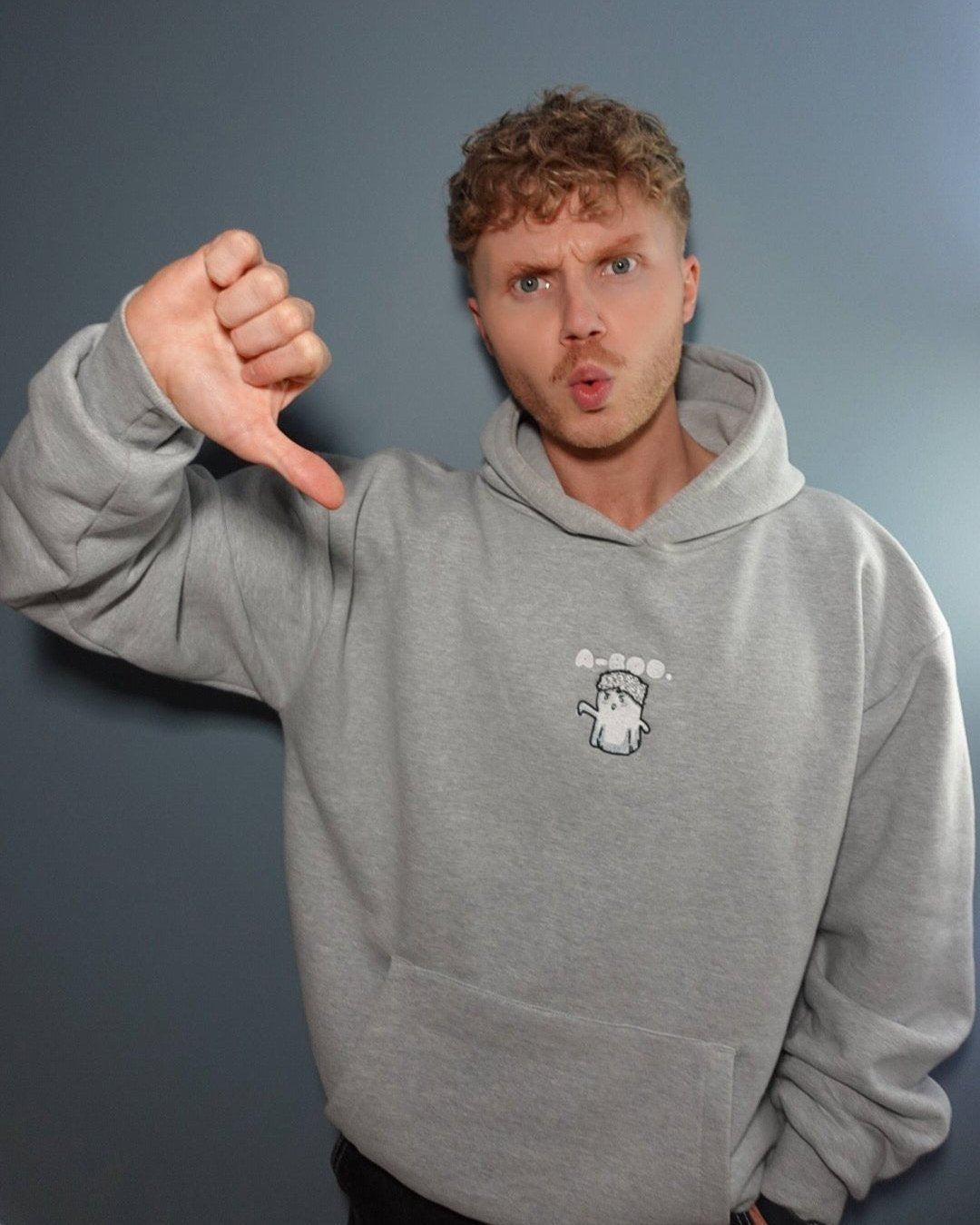 "a-boo" Embroidered Heavyweight Hoodie