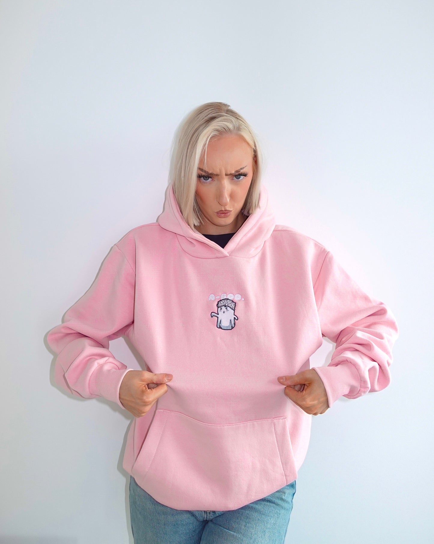 "a-boo" Embroidered Heavyweight Hoodie