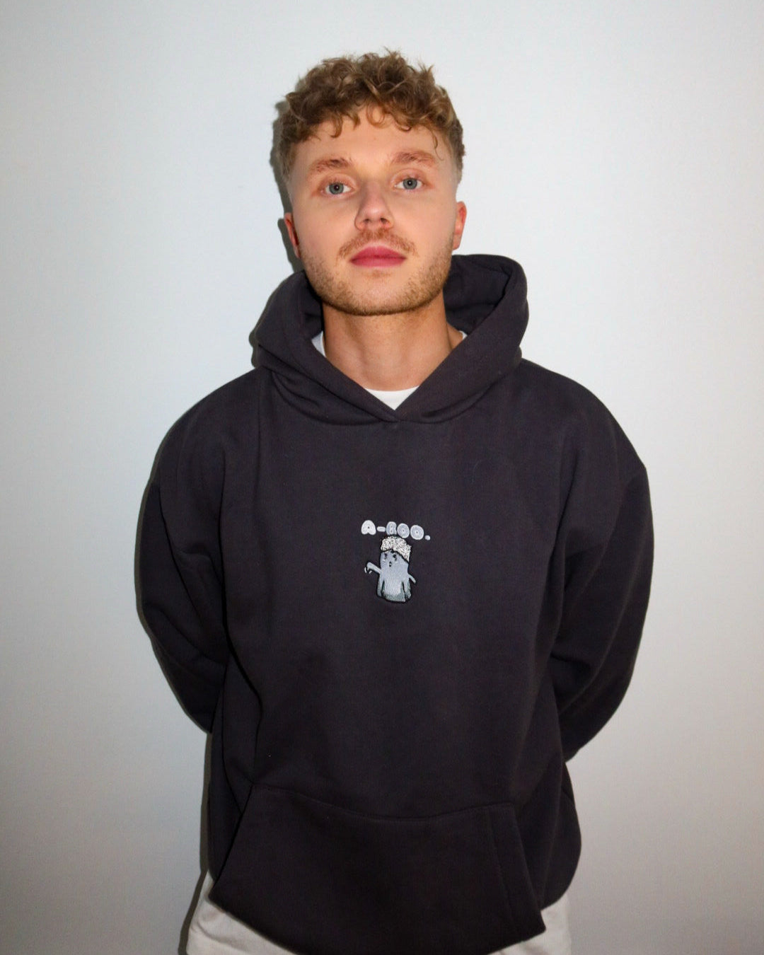 "a-boo" Embroidered Heavyweight Hoodie