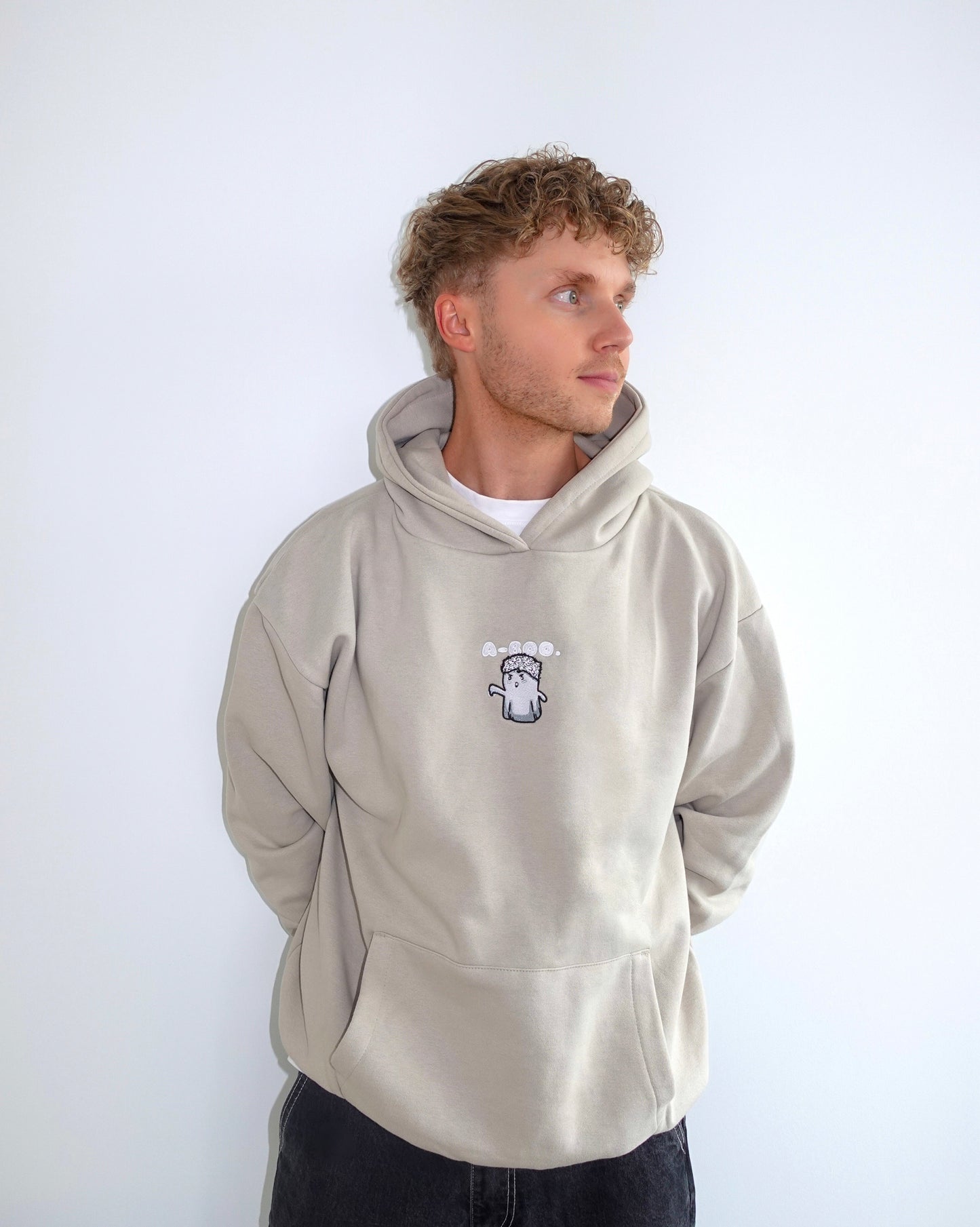 "a-boo" Embroidered Heavyweight Hoodie