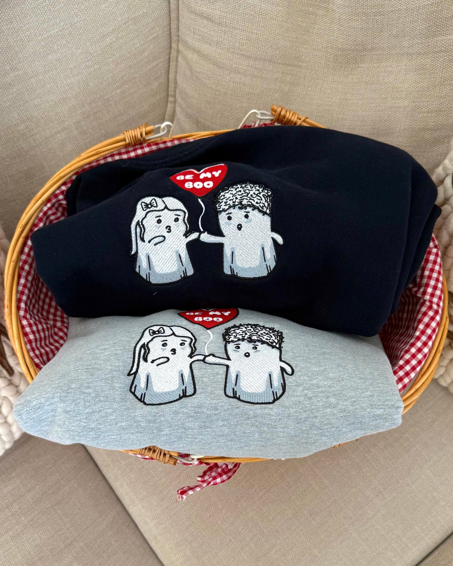 "Be My Boo" Embroidered Ghost Heavyweight Sweatshirt